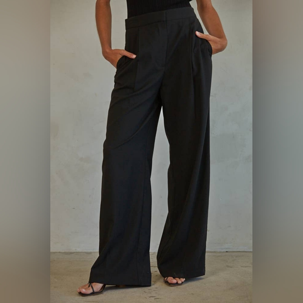 Black wide leg trouser